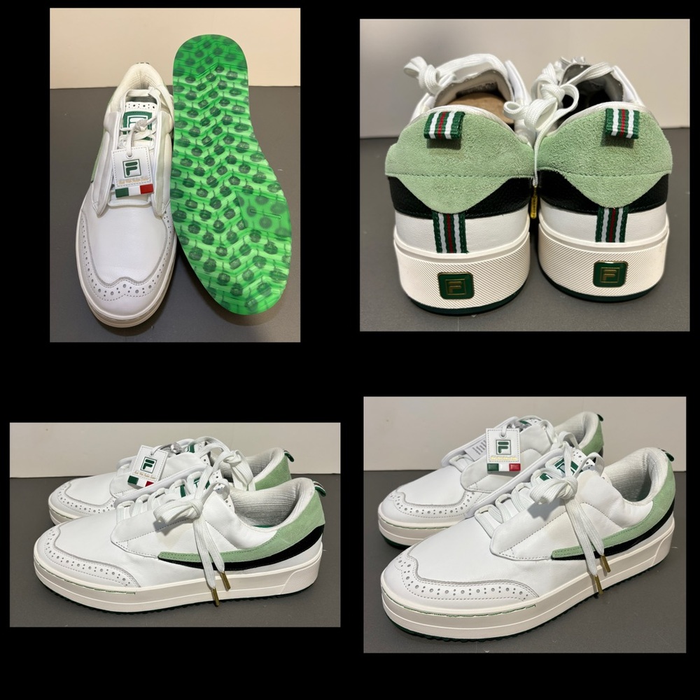 FILA genuine, leather Sanati SL - White/Green Men’s size 11 NEW NO BOX!!